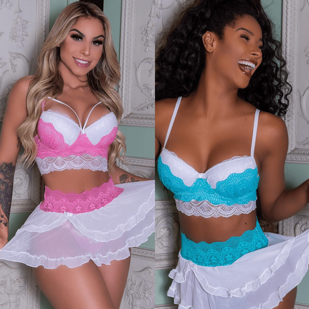 Lace Babydoll Thong Set