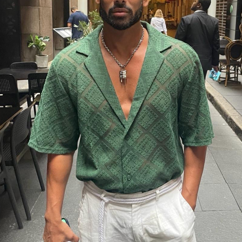 Fashion Mens Clothing Men's Hollow-out Breathable…