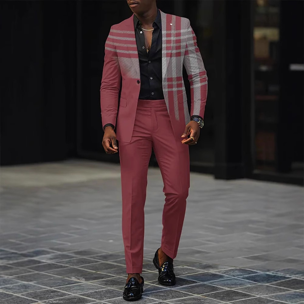 Mens New Autumn Slim-Fit Two-Piece Suit