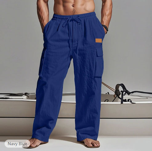 American-style Mens Cotton-linen Four-season Thin…