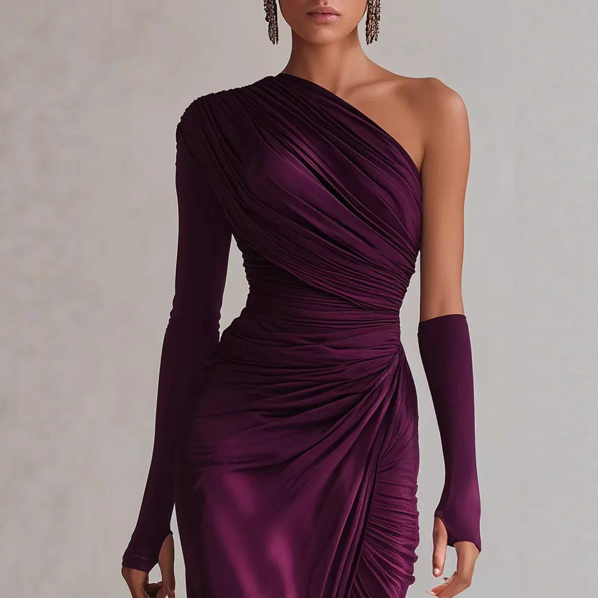 Magenta Slim Maxi Dress