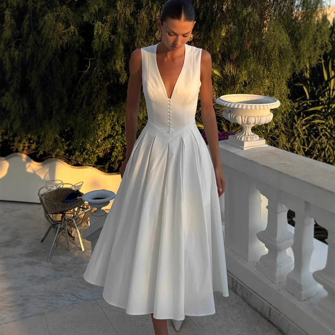 Color-Block Sleeveless Midi Dress