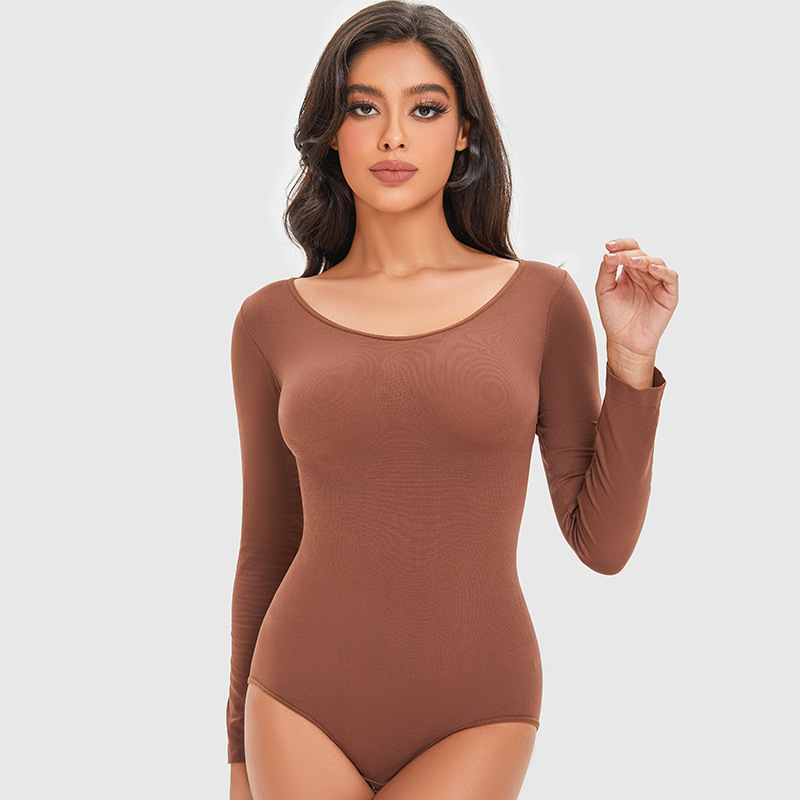 Long-Sleeve Shapewear Bodysuit