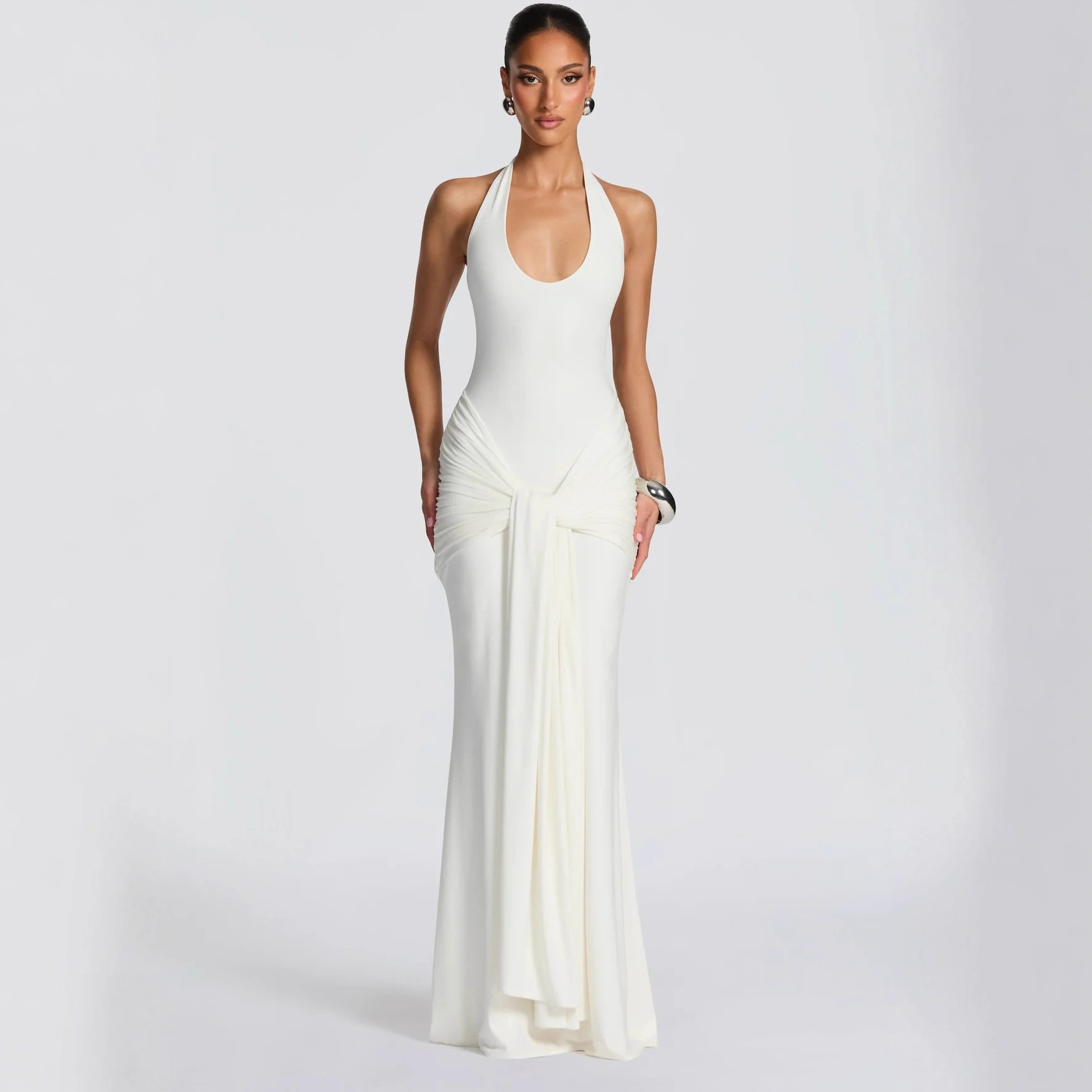 Floor-Length Bodycon Slip Dress