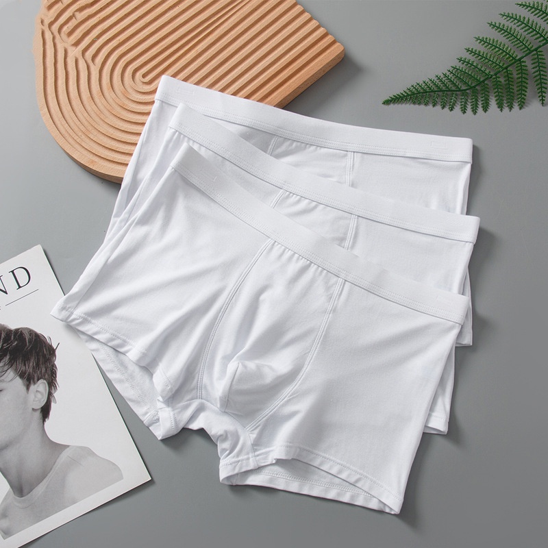 White Mid Rise Boxer Briefs
