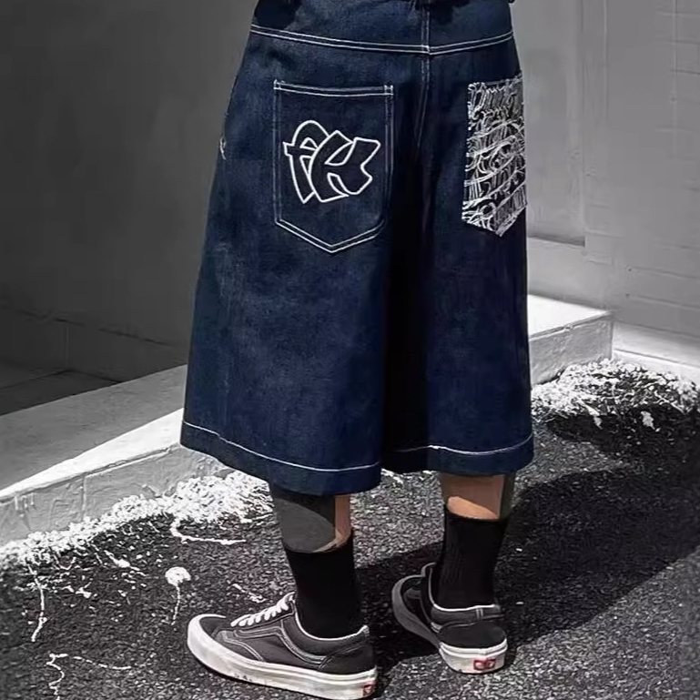 Mens Loose-Fit Summer Denim Shorts In The American