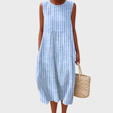 Sleeveless 3D Print Midi Dress