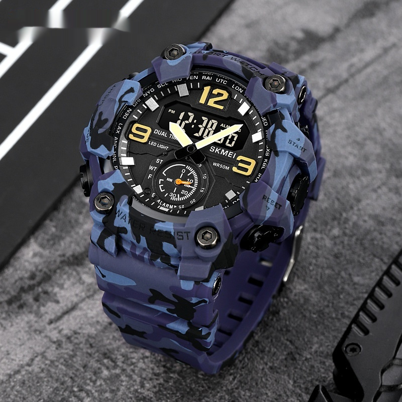 Dual-Movement Sports Electronic Watch