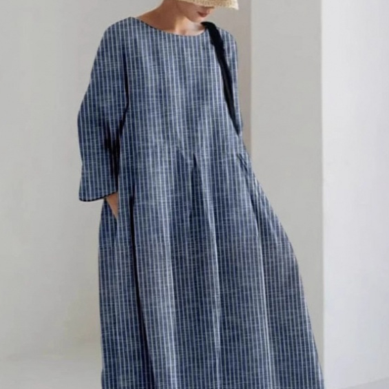 Printed Loose Fit Midi Dress